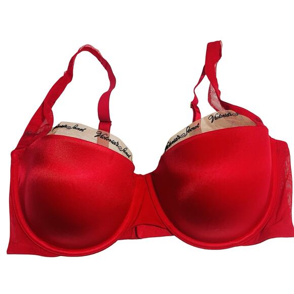 Victoria’s Secret women’s 38DDD very sexy lined balconette bra new Red - Picture 1 of 8